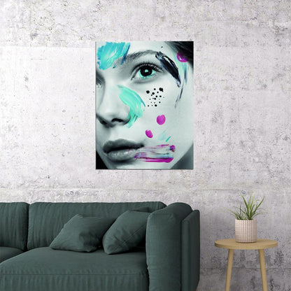 Women Colorful Poster Girl Makeup Art Painting Multicolor - xonomax