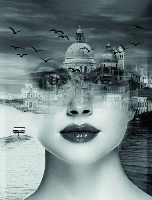 Girl Inspirational Art Poster Of Santa Maria Della Salute Print - xonomax