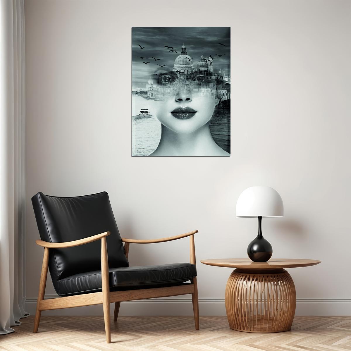 Girl Inspirational Art Poster Of Santa Maria Della Salute Print - xonomax