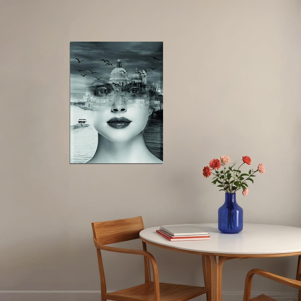 Girl Inspirational Art Poster Of Santa Maria Della Salute Print - xonomax