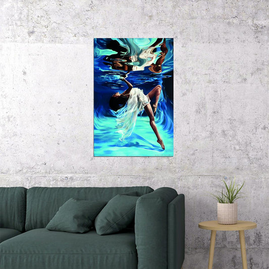 Oil Painting Interior Painting Reflection Of A Girl Under Water On Oil - xonomax