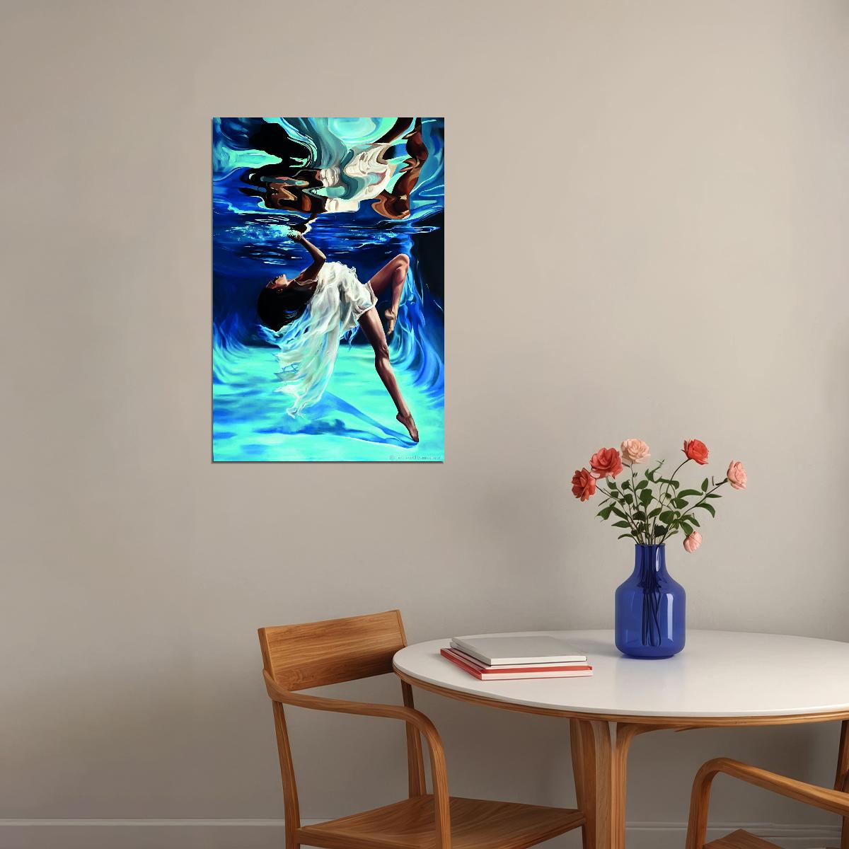 Oil Painting Interior Painting Reflection Of A Girl Under Water On Oil - xonomax