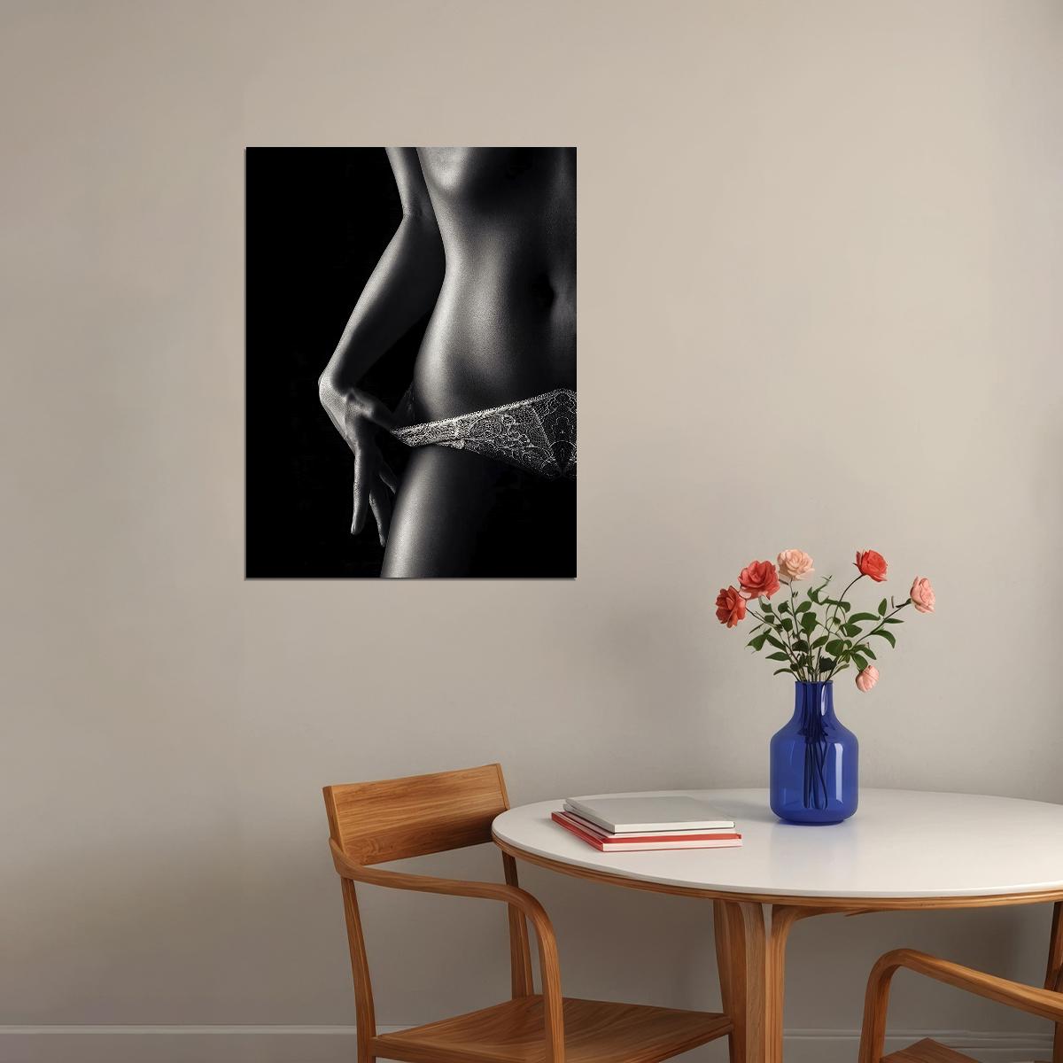 Black White Nude Women Painting Sexy Panties Girl Wall Art - xonomax
