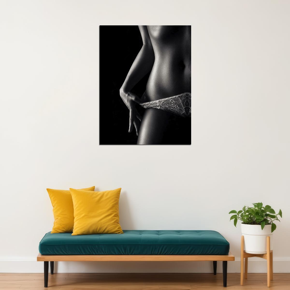 Black White Nude Women Painting Sexy Panties Girl Wall Art - xonomax