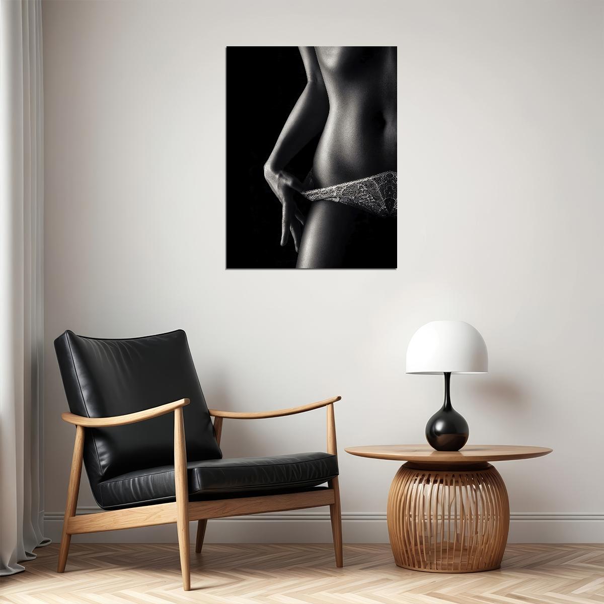 Black White Nude Women Painting Sexy Panties Girl Wall Art - xonomax
