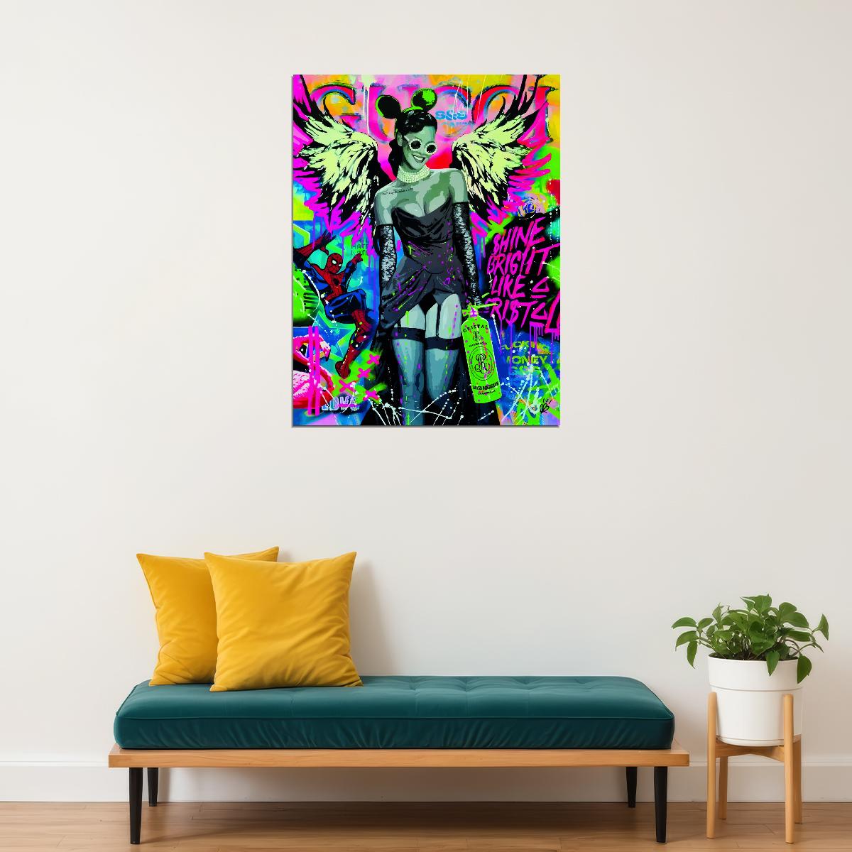 Girl Woman Feminine Pop Art Poster - xonomax