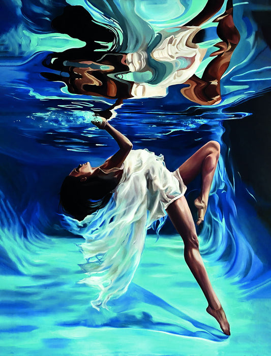 Oil Painting Interior Painting Reflection Of A Girl Under Water On Oil - xonomax