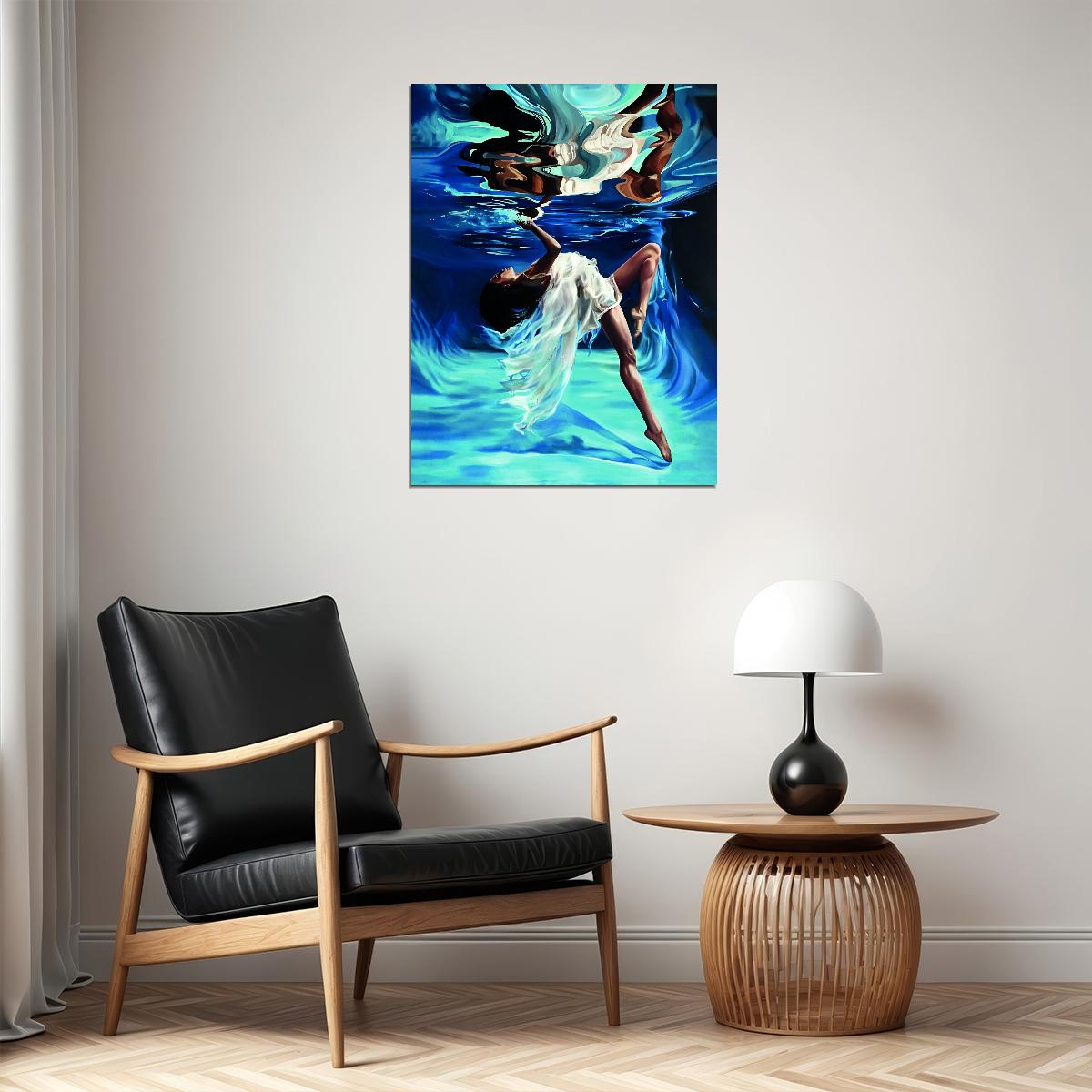 Oil Painting Interior Painting Reflection Of A Girl Under Water On Oil - xonomax