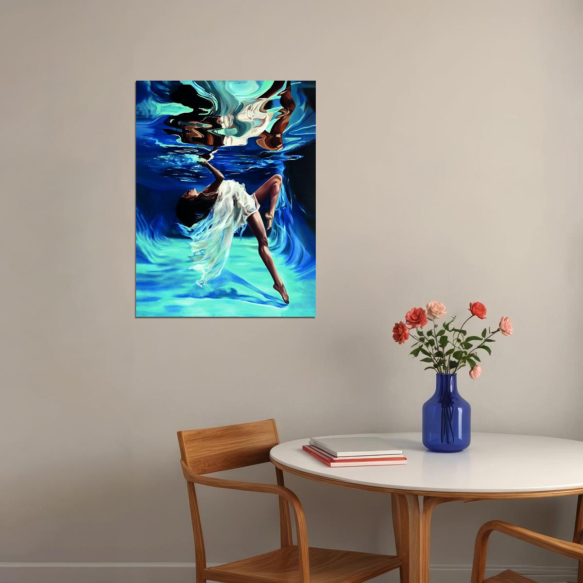 Oil Painting Interior Painting Reflection Of A Girl Under Water On Oil - xonomax