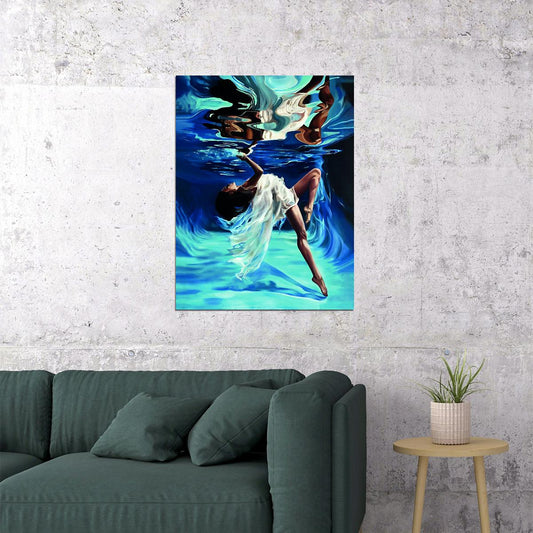 Oil Painting Interior Painting Reflection Of A Girl Under Water On Oil - xonomax