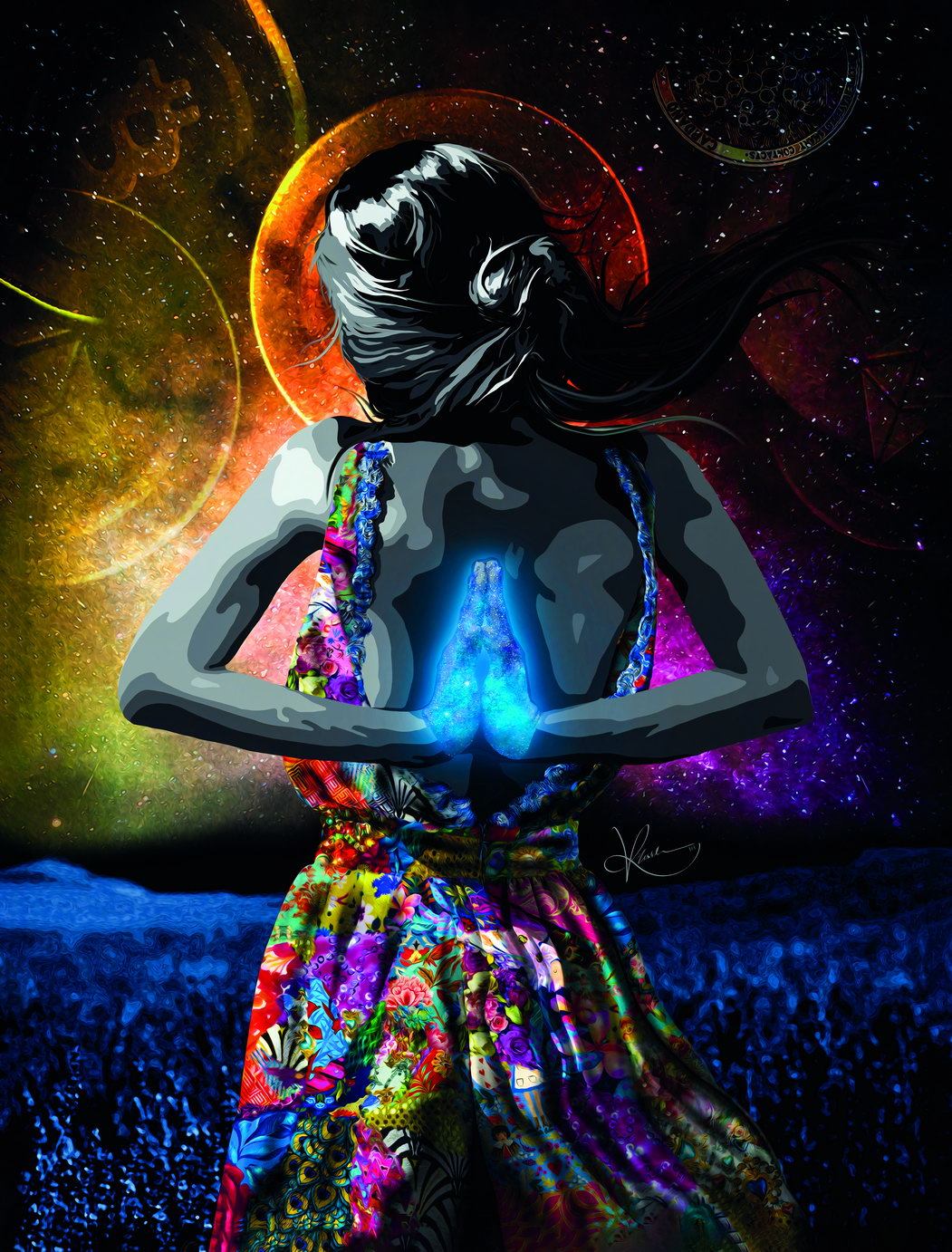 Diamond Hands Hands Behind Girl Back Woman Esoteric Artwork - xonomax
