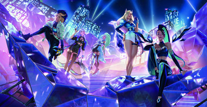 K/DA Virtual Girl Group Music Band LoL Game Poster League of Legends Wall Art