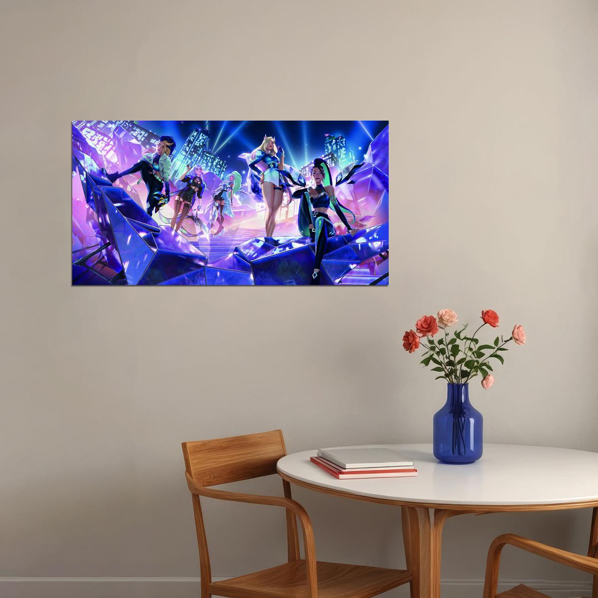 K/DA Virtual Girl Group Music Band LoL Game Poster League of Legends Wall Art