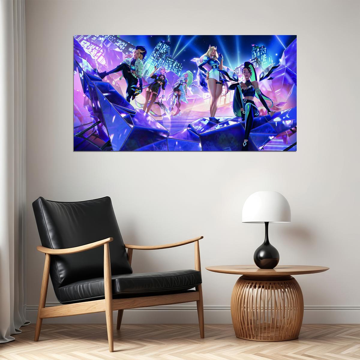 K/DA Virtual Girl Group Music Band LoL Game Poster League of Legends Wall Art