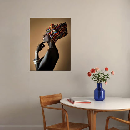 Sexy Nude African Style Woman Poster Girl With Beige Background Sexy Style Wall Art - xonomax