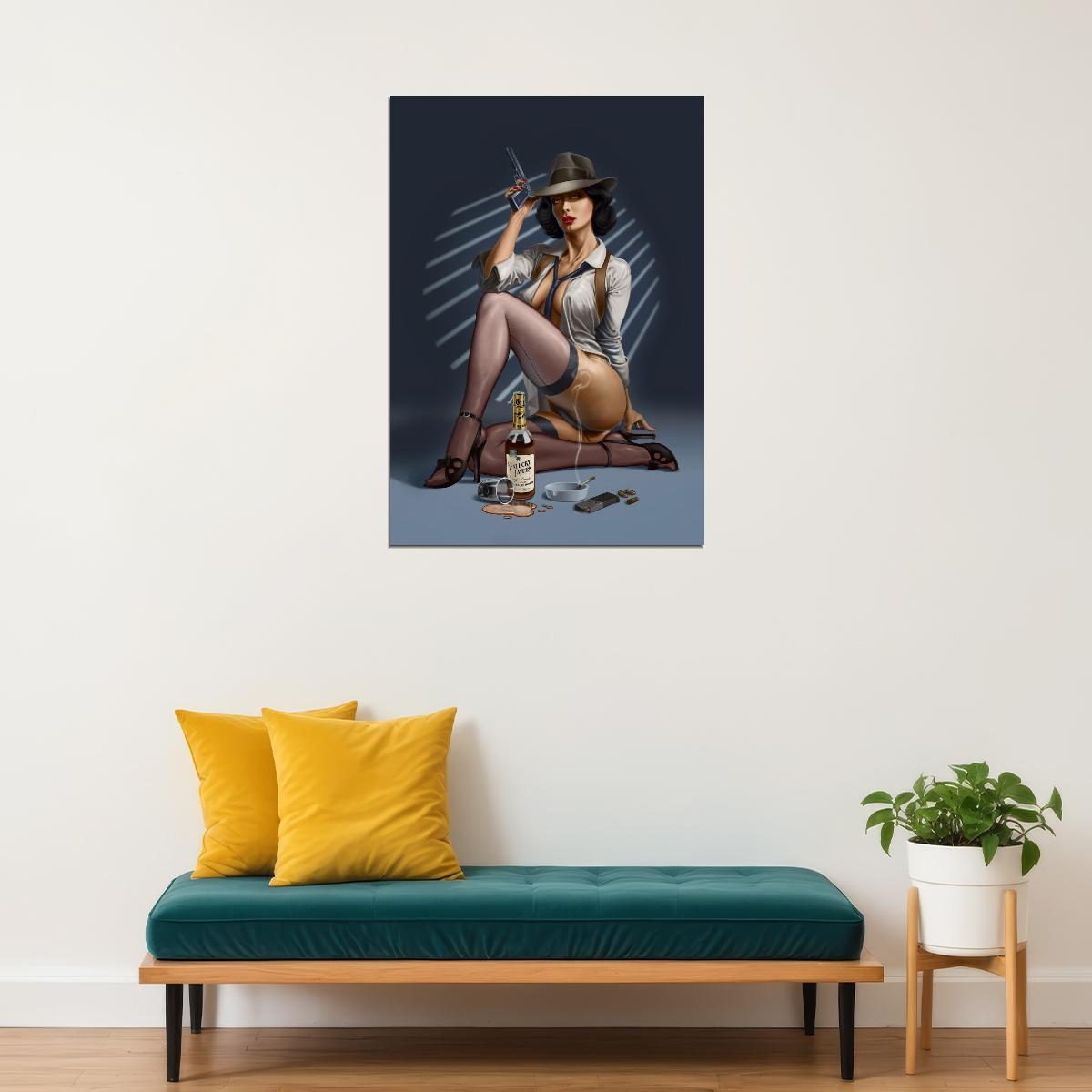 The Surprise Of Closed Poster Eyes Pink Lips Girl Wall Art - xonomax