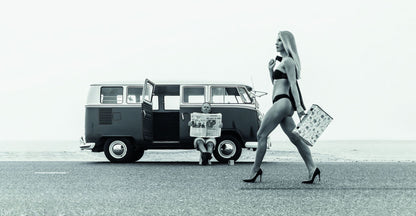 Walking Sexy Girl Poster Debbie Hatchett Woman Black and White Style - xonomax