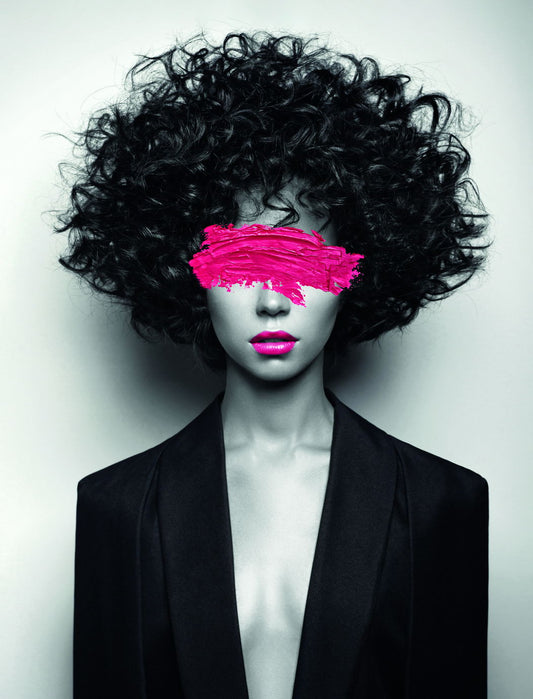 The Surprise Of Closed Poster Eyes Pink Lips Black and White Style Wall Art - xonomax