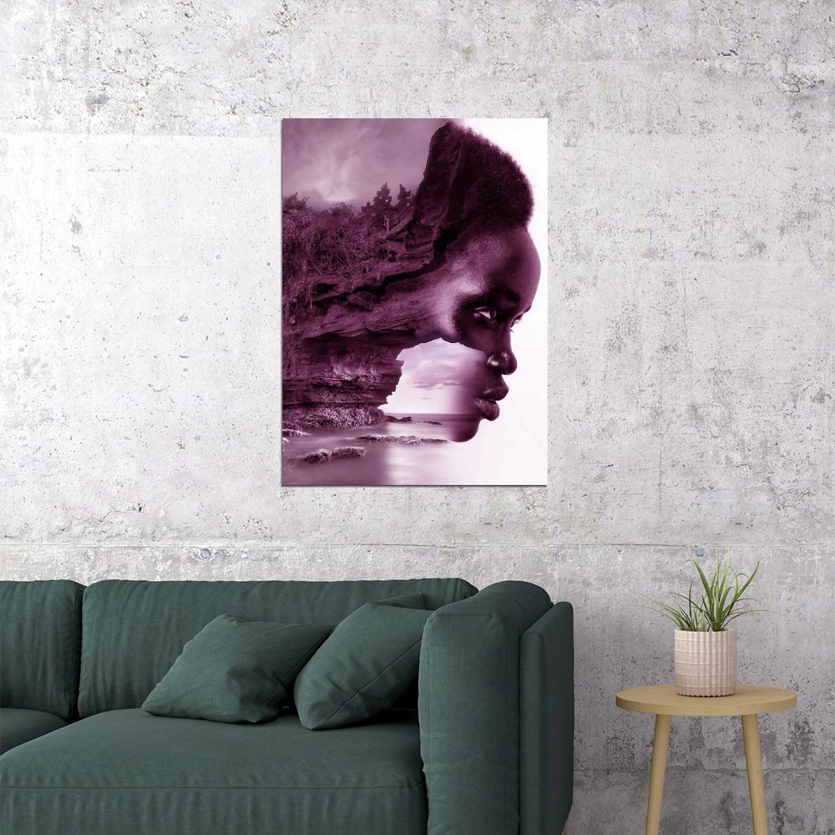 Dreamcatcher The Duo Of Woman And Nature Poster Surreal Collages Wall Art - xonomax