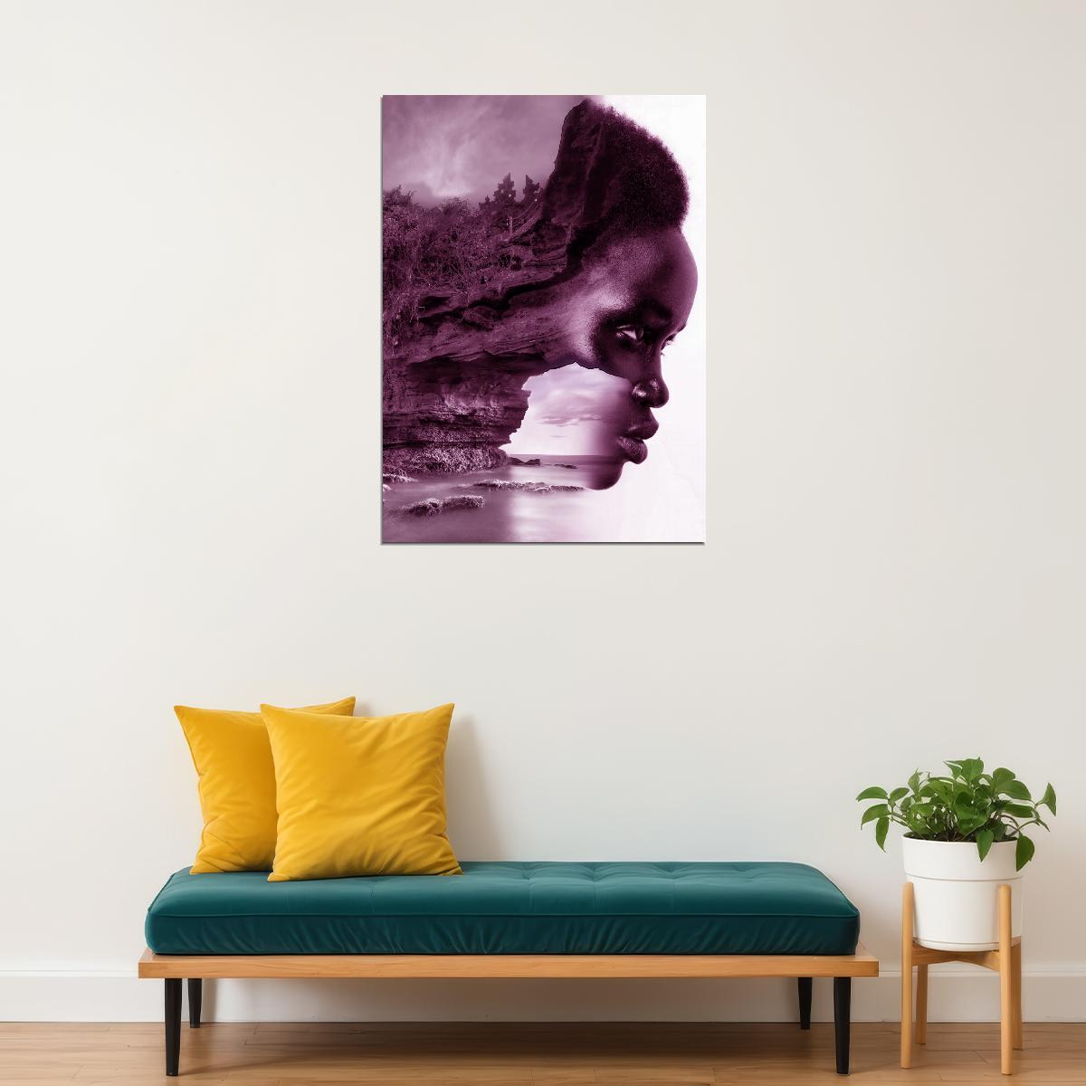 Dreamcatcher The Duo Of Woman And Nature Poster Surreal Collages Wall Art - xonomax
