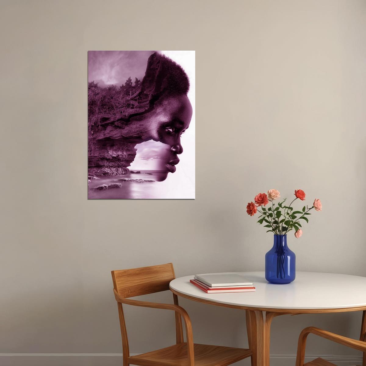 Dreamcatcher The Duo Of Woman And Nature Poster Surreal Collages Wall Art - xonomax