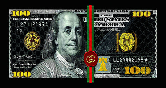 Just One Hundred Bucks Poster Benjamin Franklin Gucci Dollar Dark Style Wall Art - xonomax