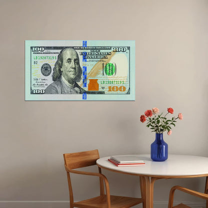 Just One Hundred Bucks Poster Benjamin Franklin Dollar Bright Style Wall Art - xonomax