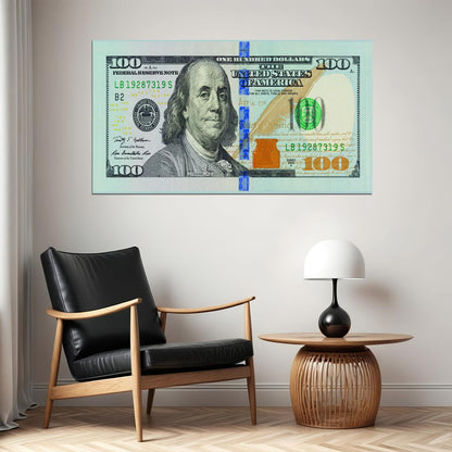 Just One Hundred Bucks Poster Benjamin Franklin Dollar Bright Style Wall Art - xonomax