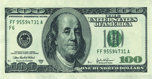 Just One Hundred Bucks Poster Benjamin Franklin Dollar Original Style Wall Art - xonomax