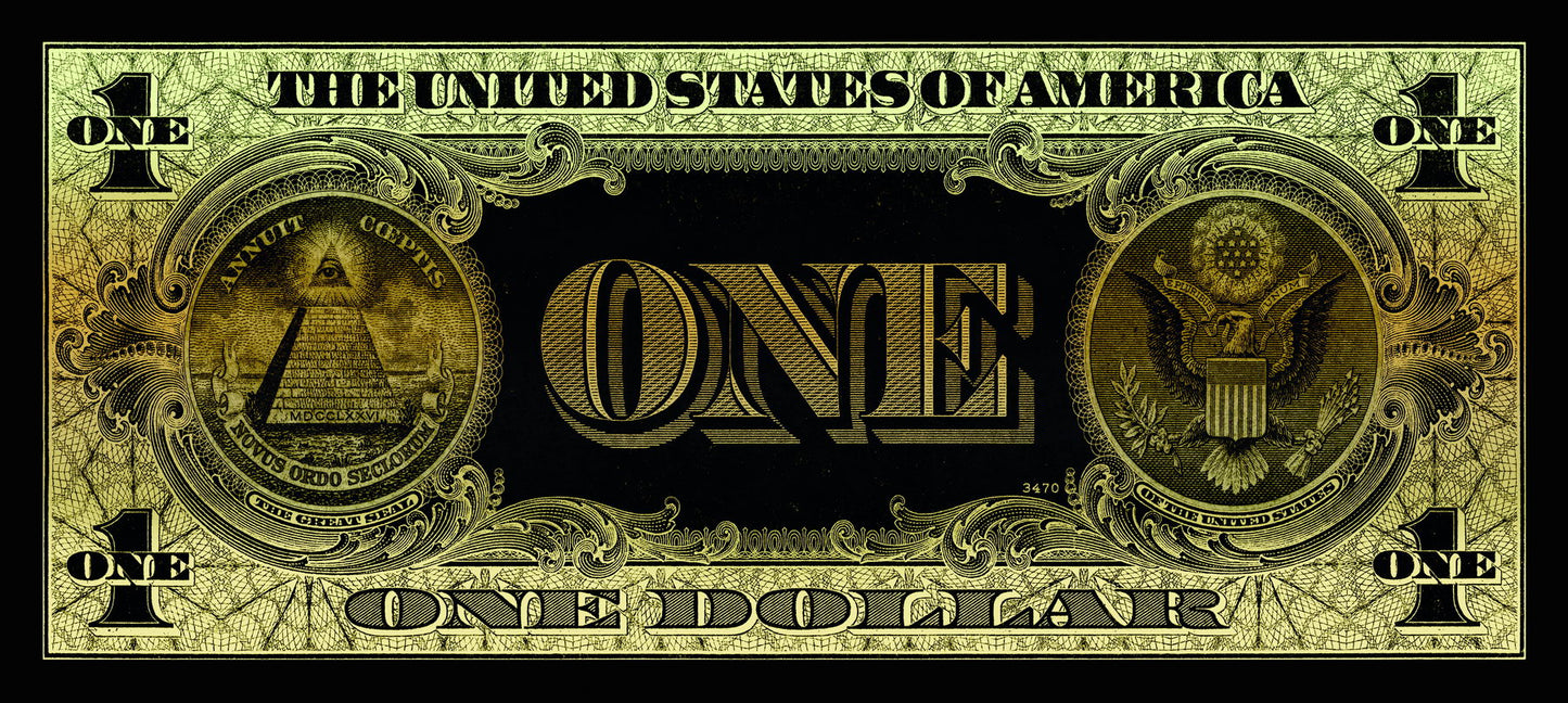 One Dollar Poster Annuit Coeptis Novus Ordo Seclorum Dark Style Background Wall Art