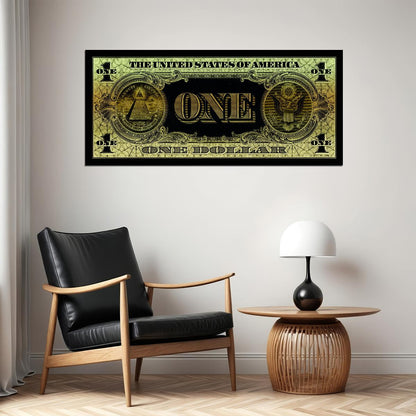 One Dollar Poster Annuit Coeptis Novus Ordo Seclorum Dark Style Background Wall Art