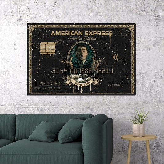 American Express J Belfort Poster Hustle Edition All Haters Inspirational Iconic Wall Art - xonomax