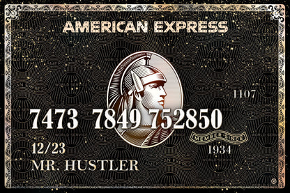 American Express Mr. Hustler Poster Hustle Edition Inspirational Iconic Wall Art
