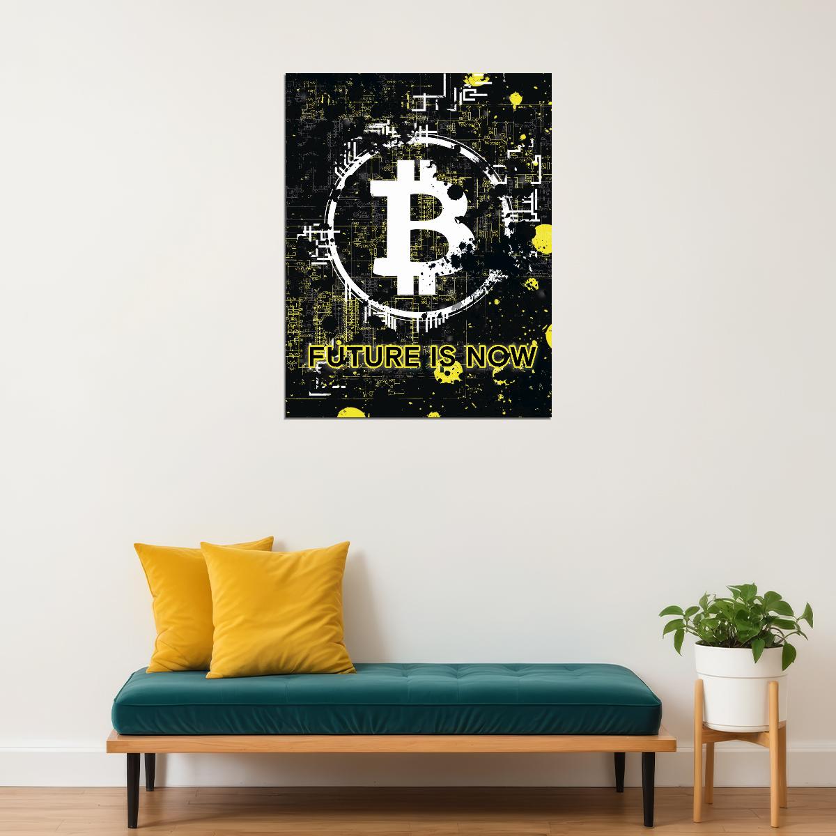 Bitcoin Future Pop Art Poster Graffiti Street Art Cryptocurrency Modern Financial Revolution Print - xonomax