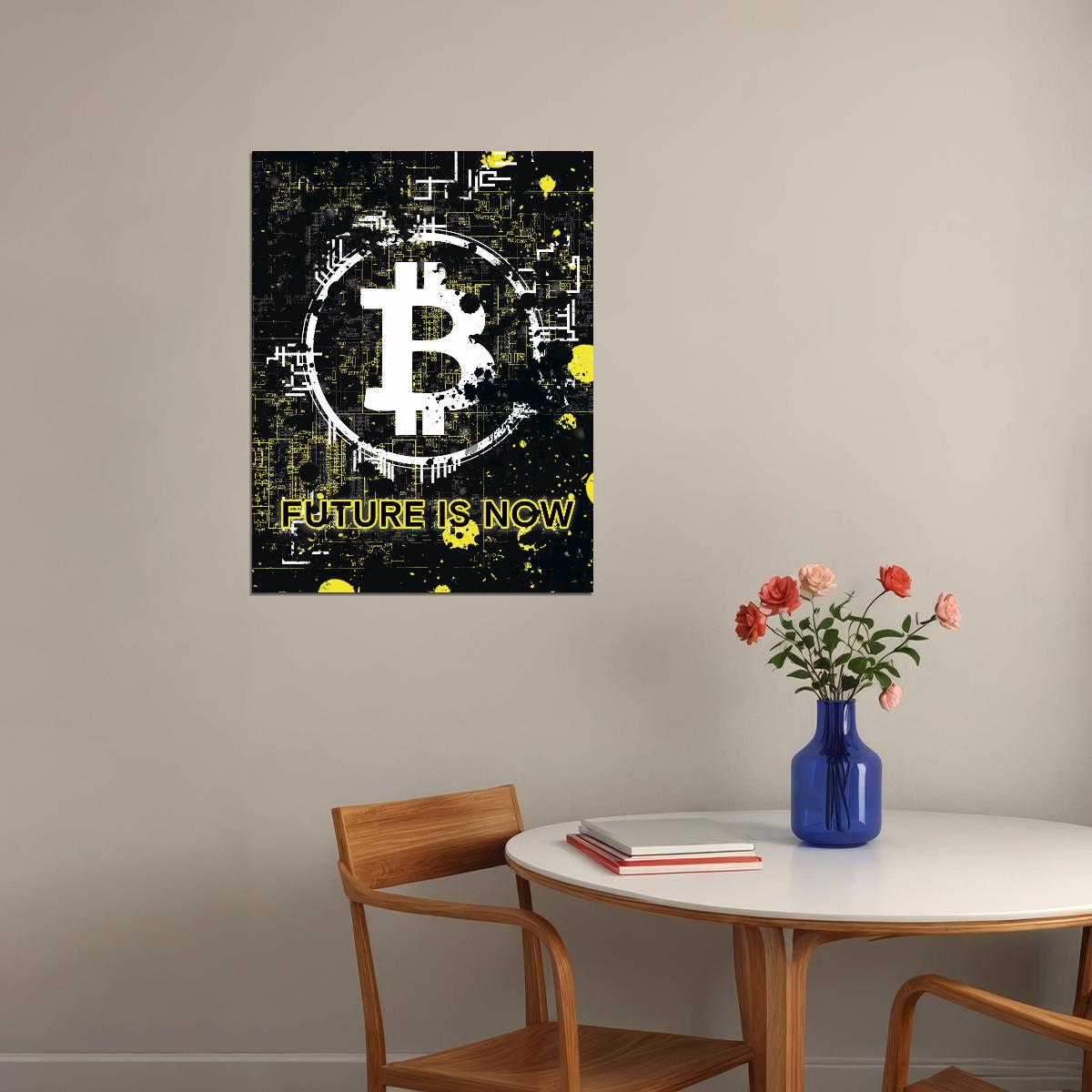 Bitcoin Future Pop Art Poster Graffiti Street Art Cryptocurrency Modern Financial Revolution Print - xonomax