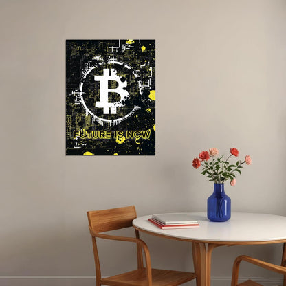 Bitcoin Future Pop Art Poster Graffiti Street Art Cryptocurrency Modern Financial Revolution Print - xonomax
