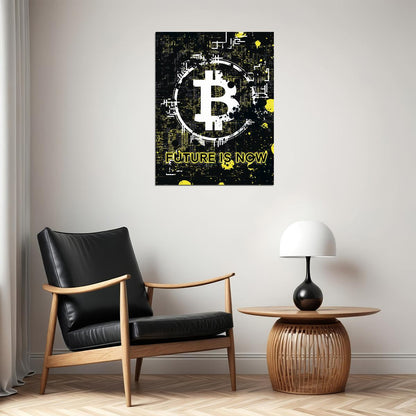 Bitcoin Future Pop Art Poster Graffiti Street Art Cryptocurrency Modern Financial Revolution Print - xonomax