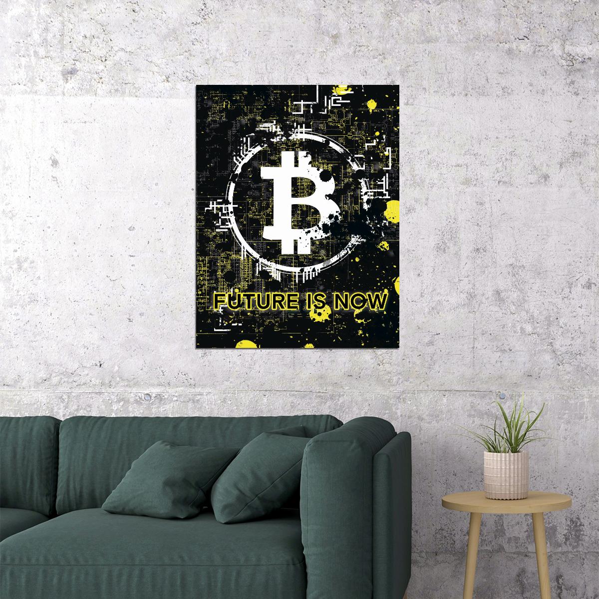 Bitcoin Future Pop Art Poster Graffiti Street Art Cryptocurrency Modern Financial Revolution Print - xonomax
