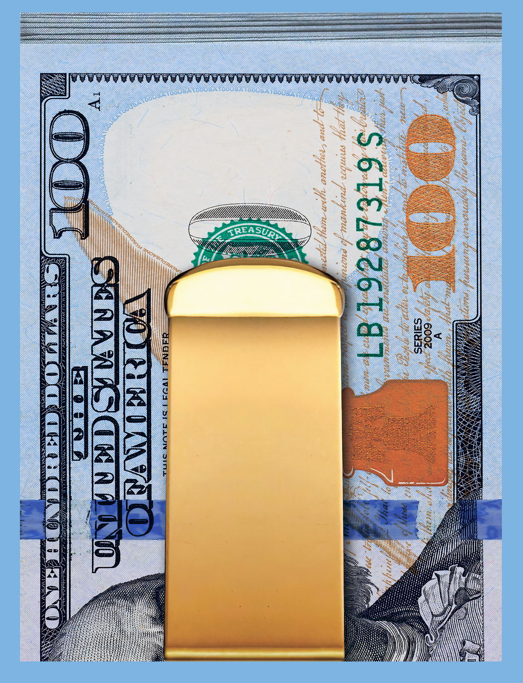 Gold Money Clip Pop Art Poster Modern Cash Luxury Finance Artistic Decorative Print - xonomax