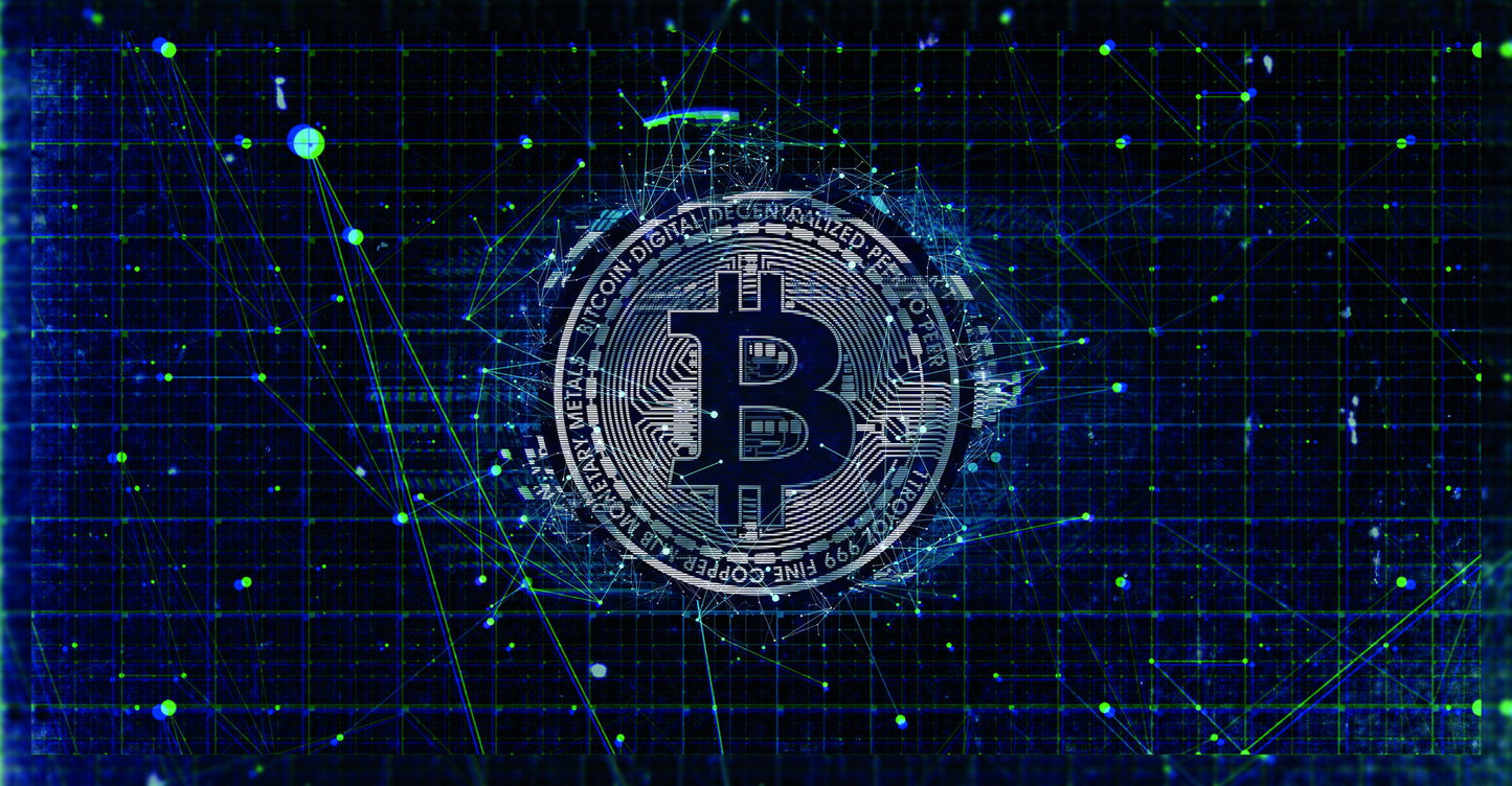 Bitcoin Digital Network Pop Art Poster Cryptocurrency Future Blockchain Technology Modern Print - xonomax