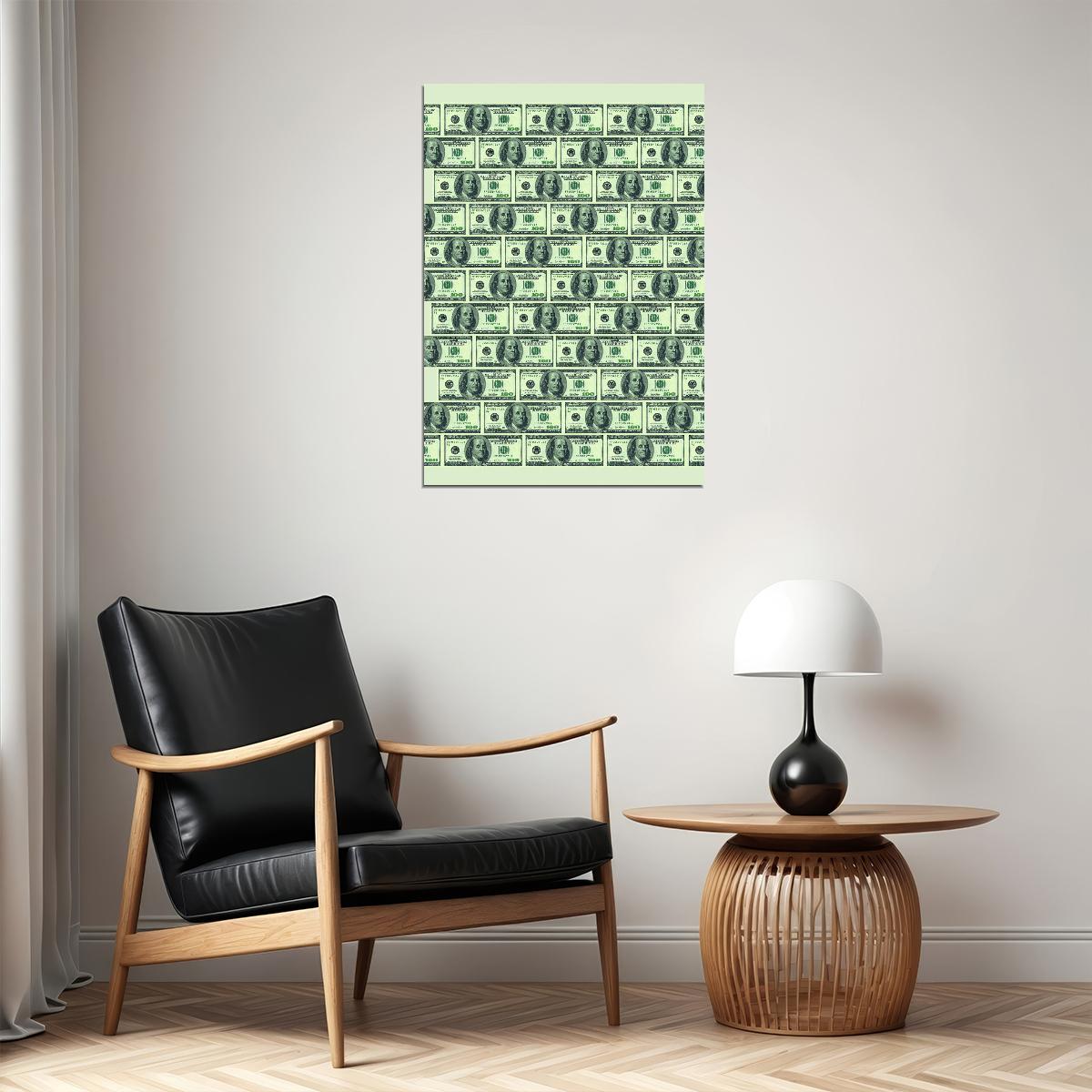 Stacked Dollar Bills Pop Art Poster Graffiti Street Art Money Pattern Modern Financial Print - xonomax