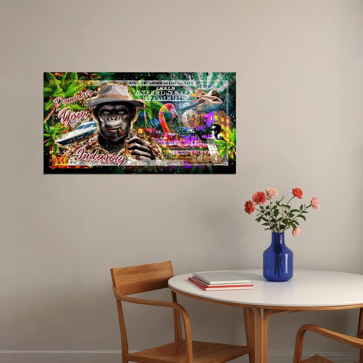 Jungle Gorilla Pop Art Poster Graffiti Street Art Tropical Adventure Exotic Modern Print - xonomax