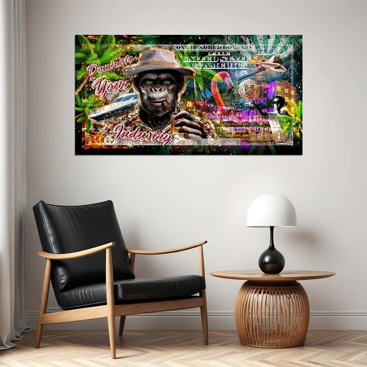 Jungle Gorilla Pop Art Poster Graffiti Street Art Tropical Adventure Exotic Modern Print - xonomax