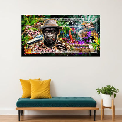 Jungle Gorilla Pop Art Poster Graffiti Street Art Tropical Adventure Exotic Modern Print - xonomax