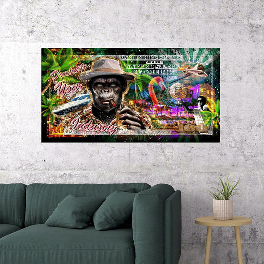 Jungle Gorilla Pop Art Poster Graffiti Street Art Tropical Adventure Exotic Modern Print - xonomax