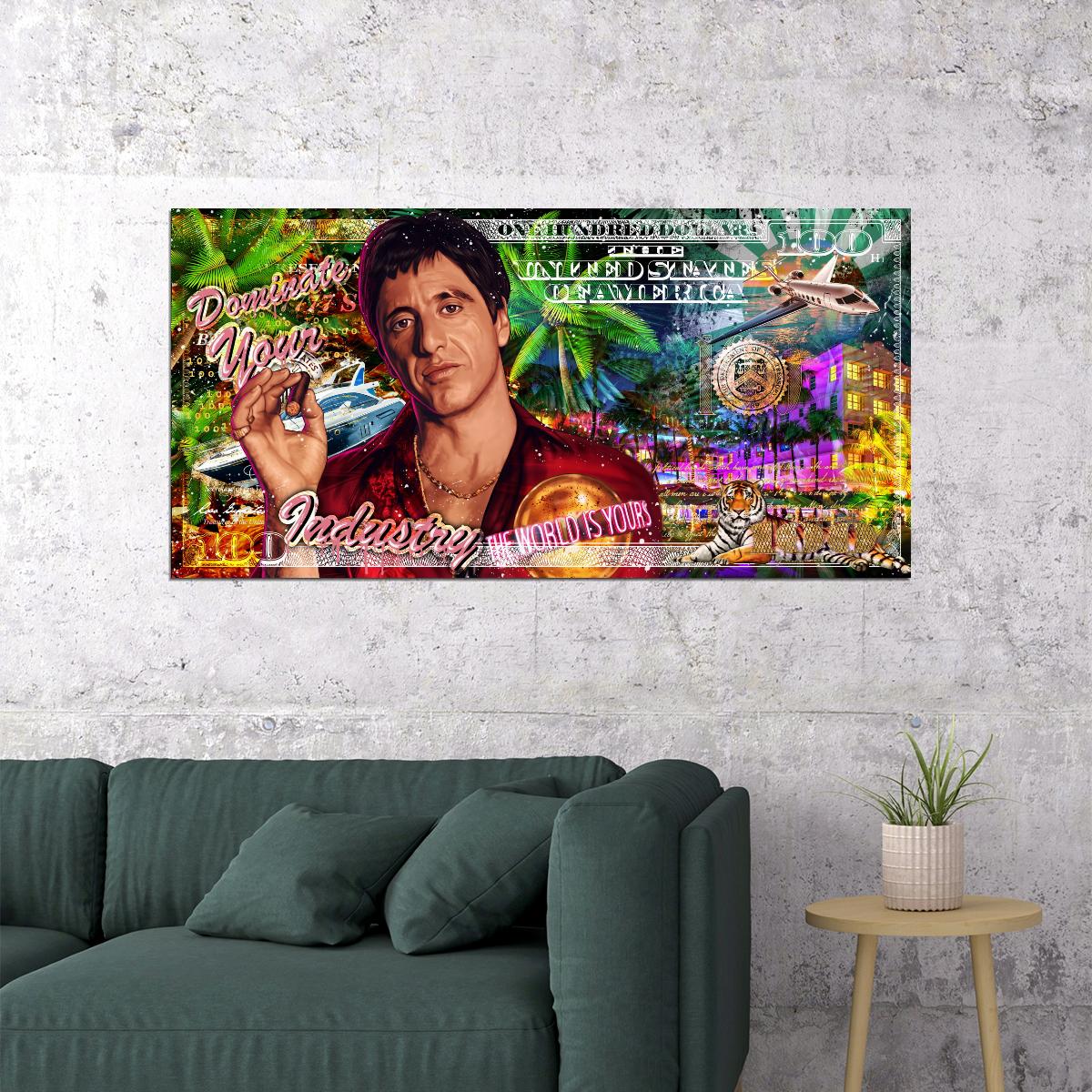 Scarface Pop Art Poster Graffiti Street Art Tony Montana Gangster Movie Tribute Modern Print