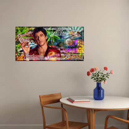 Scarface Pop Art Poster Graffiti Street Art Tony Montana Gangster Movie Tribute Modern Print