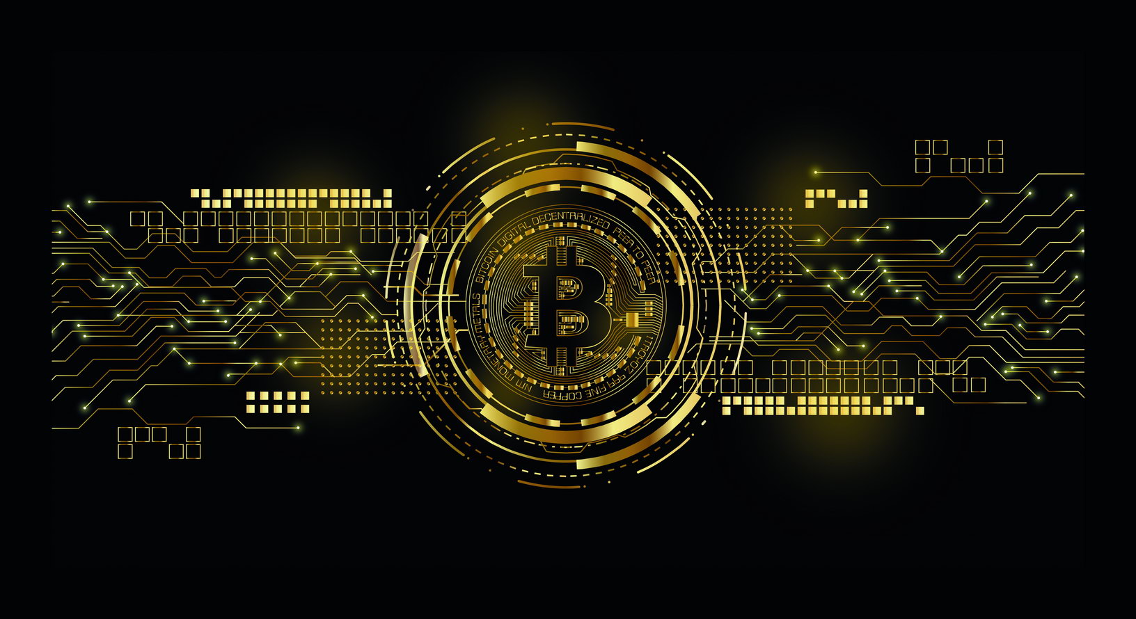 Bitcoin Digital Art Poster Cryptocurrency Future Blockchain Technology Modern Financial Print - xonomax