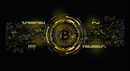 Bitcoin Digital Art Poster Cryptocurrency Future Blockchain Technology Modern Financial Print - xonomax