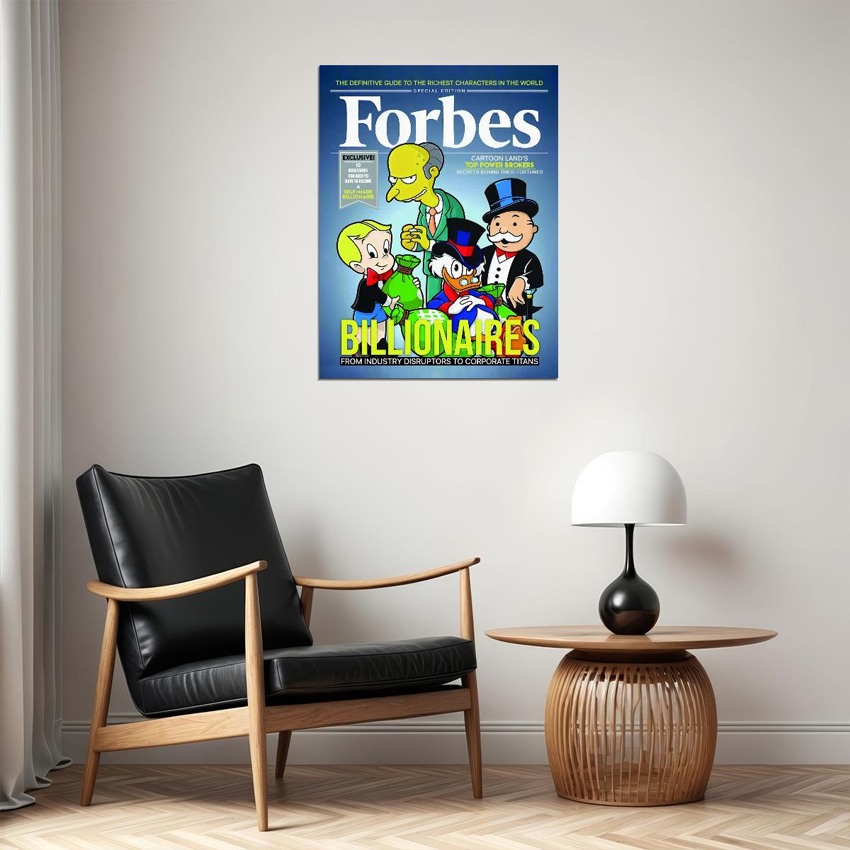 Forbes Billionaires Pop Art Poster Graffiti Street Art Rich Cartoon Characters Modern Print - xonomax